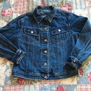 Bossini Dark Wash Long Sleeve Button Denim Jacket Small